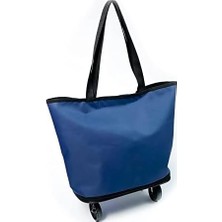 Maxi Trendy Katlanır Tekerlekli Alışveriş Çantası Pazar Arabası Pazar Çantası