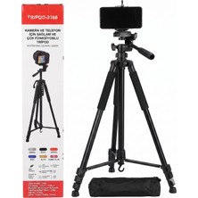 Közen Profesyonel Kamera, Telefon ve Ring Light Uyumlu Taşınabilir Tripod - Su Terazili 360° Dönebilen Başlık