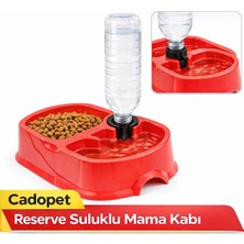 Cadopet Hazneli Mama Su Kabı-Kırmızı