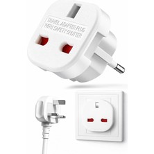 Maxi Trendy Ingiltere’den Ab’ye Seyahat Adaptörü, Uk G Tip 3 Pin’den Avrupa E/f Tipi 2 Pin Priz Dönüştürücü, Güvenlik Kilitli, 240V 10A, 16A, Fransa, Almanya, Hollanda, Polonya, Isveç Uyumlu