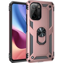 Marsilyan™- Xiaomi Poco F3 Kılıf Sofya Yüzüklü Silikon Kapak - Rose
