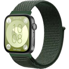 İlk El Grup   Huawei Fit 4 Hasırlı Cırtcırtlı Kordon - Koyu Yeşil