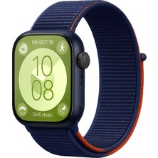 İlk El Grup   Huawei Fit 4 Hasırlı Cırtcırtlı Kordon - Lacivert-Turuncu