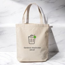 Maxi Trendy Gereksiz Düşünceler - Baskılı Bez Omuz Çantası Pinterest Çanta (35X40 Cm)