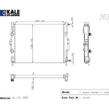 Universal Radyatör Renault Megane Iı/scenıc 1.5/1.9 Dci 1 Sıra Alüminyum Brazing Sistem 26MM