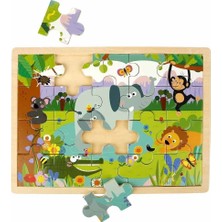İlk El Grup S01002909 Wooden Puzzle Vehıcles Anmals 5 Pcs 2 Ast