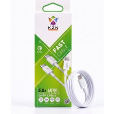 Közen 60W 5.0A Süper Hızlı Şarj Type-C To Type-C Şarj ve Data Kablosu 1 Metre (Qc 3.0 - Yerli Üretim)