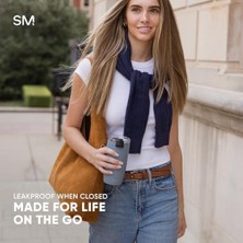 Maxi Trendy Simple Modern Kapaklı Seyahat Kahve Kupası Bardak | Yeniden Kullanılabilir Yalıtımlı Paslanmaz Çelik Soğuk Demleme Buzlu Kahve Fincanı Termos | Kadın Erkek Ona Hediyeler | Voyager Koleksiyonu | 12 Oz