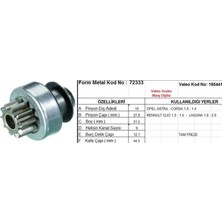 Universal Marş Dişlisi 10 Diş 9 Kanal Valeo Tipi Opel Astra Corsa Renault Clıo Laguna Tam Freze Ds=10 Dkç=27,9 Boy=51,5 Ks=9 Bdç=12 Gç=46,5