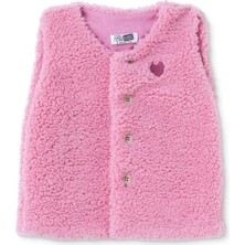 Hellobaby Kız Bebek Welsoft Yelek Düğmeli Bisiklet Yaka Sleeveless