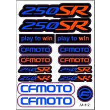 Gogo Premium Cf Moto 250SR Sticker Seti Turuncu