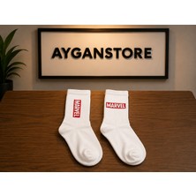 Aygan Store 2 Çift En Yeni Kolej Spor Tenis Çorap Kombi 2 Adet