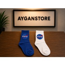 Aygan Store 2 Çift En Şekil Nasa Model Kolej Spor Tenis Çorap Kombi 2 Adet