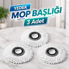 ELECTROPAD 3 Adet 360 Dönerli Mop Yedek Başlıklı,mikrofiber Püskü,tüm Kovalarla Uyumlu
