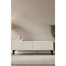 Ceneyra TSA1299BT Aplos Tv Sehpası Beyaz-Traverten 120CM