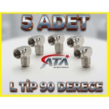 Ata Elektronik 5 Adet L - F Konnektör Hızlı L F Uydu Anten Cihaz Girişi Metal Vidalı Konnektör