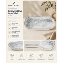Porland Pioli Smoky Mat Blue Kayık Tabak 21cm