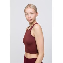 Obje Kadın Kiremit Fitilli Orta Boy Sporcu Crop