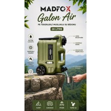 Madfox Galon Air Pe Tekerlekli Musluklu Su Bidonu 28 Litre Green
