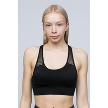 Obje Kadın Siyah Fileli Sporcu Crop