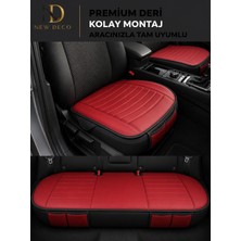 NewDeco Renault Boreal Araçlara Uyumlu Premium Deri 3 Parça Oto Koltuk Minderi Araca Uyumlu 4 Mevsim Kolay Montaj