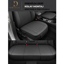 NewDeco Kia Ev2 Araçlara Uyumlu Premium Deri 3 Parça Oto Koltuk Minderi Araca Uyumlu 4 Mevsim Kolay Montaj