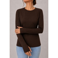 Ozk Uzun Kol Likralı Body Kahve