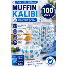 Kea Ev Eşyaları 100 Adet Puantiyeli Kağıt Muffin Kalıbı Cupcake Kek Pişirme Kalıbı Yağlı Kağıt Fırına Uygun