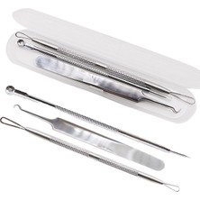 Roichil® Paslanmaz Çelik Siyah Nokta Sivilce ve Akne Temizleyici Set 3lü Kit