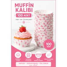 Kea Ev Eşyaları 100 Adet Puantiyeli Kağıt Muffin Kalıbı Cupcake Kek Pişirme Kalıbı Yağlı Kağıt Fırına Uygun