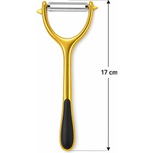 Kea Ev Eşyaları Premium Gold Paslanmaz Çelik Y Tipi Sebze ve Meyve Soyacağı Ergonomik Metal Patates Salatalık Havuç Soyucu
