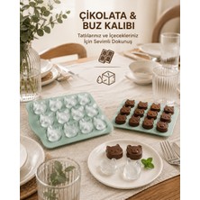 Kea Ev Eşyaları 16 Gözlü Silikon Çikolata ve Buz Kalıbı Hayvan Figürlü Şekerleme Kalıbı 15X15 cm