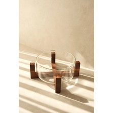 Dekorz Dükkan Mio Cam & Akasya Standlı Sunum Kasesi (17 Cm)