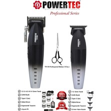 Powertec TR-4100 & TR-2727 Profesyonel Tıraş Makinesi 2'li Set | Erkek Bakım Seti (Makas Hediyeli)