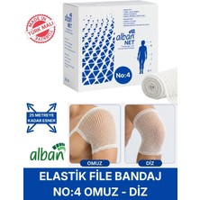 Alban Elastik File Bandaj, No:4 Omuz ve Diz, Esnetince 25M'YE Kadar Uzayan Tübüler Net Bandaj
