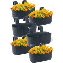 Temmuz Home Pera Serisi 3.2 Litre Askılı Balkon Saksısı 6'lı Set