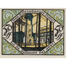 Banknoting Almanya 50 Pfennig 1921 Notgeld-Scheibenberg Şehri. Çil.