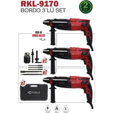 RKL-9170 Retools Bordo 3'lü Set 2.28 Pro Kırıcı Delici