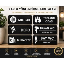Zafrak Reklam Kapı Tabelası 6 Takım Mutfak - Depo - Muhasebe -Toplantı Odası - Wc 26x10cm