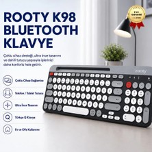 Hzl Rooty Ultra Ince Çoklu Cihaz Bluetooth Siyah Beyaz Kırmızı Şık Türkçe Klavye