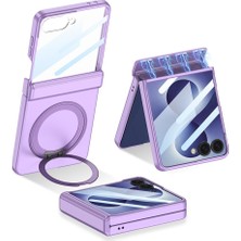 AktarMobile Galaxy Z Flip 8 uyumlu MagSafe Kılıf Magnetik Menteşe Korumalı Yüzüklü Standlı Premium Kapak