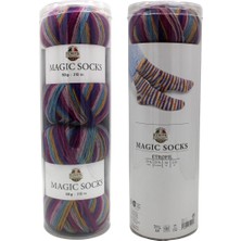 Etrofil MAGİC SOCKS KİT ÖRGÜ İPİ 2'Lİ PEMBE MİX %75 YÜN %25 POLYAMİD (SE739)