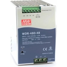 Mean Well MEANWELL WDR-480-48 48V 10.0A Ray Tipi Güç Kaynağı