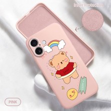HONTINGA iPhone 16 ile Uyumlu Kılıfı Içi Kadifeli Düşüme Önleyici Basitlik Anti Düşme Kamera Korumali Ayı Desen Telefon Kılıfı Kadın ve Erkek Için Uygundur K6-0056