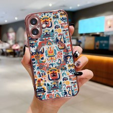 HONTINGA iPhone 16 ile Uyumlu Şeffaf Magsafe Wireless Kılıfı Düşüme Önleyici Basitlik Anti Düşme Kamera Korumali Yaratıcı Desen Yumuşak Silikon Telefon Kılıfı Kadın ve Erkek Için Uygundur K7-2073