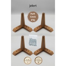 Jelert Masif Gürgen 15 cm Açık Ceviz-4'lü, Mobilya Yükseltme Ayağı, Robot Süpürge Uyumlu 1. Sınıf Gürgen Ağacı, Kanepe Berjer Koltuk Tv Ünitesi Yükseltici Ayak