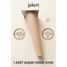 Jelert Konik Masif Gürgen Mobilya Ayağı 20 cm – Metal Montaj Aparatlı, Robot Süpürge Uyumlu Koltuk Kanepe Tv Ünitesi Baza Yükseltme Ayağı (Ham/boyasız) Tekli