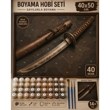 Kahve Katana Çerçeveli 40X50 Sayılarla Boyama Hobi Seti