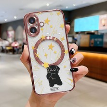 HONTINGA iPhone 16 ile Uyumlu Şeffaf Magsafe Wireless Kılıfı Düşüme Önleyici Basitlik Anti Düşme Kamera Korumali Yaratıcı Desen Yumuşak Silikon Telefon Kılıfı Kadın ve Erkek Için Uygundur K7-2075