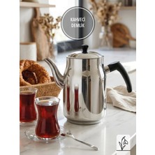 Fms Kahveci No:4 | 18/10 Paslanmaz Çelik Demlik | 2,50 Litre | Parlak Yüzey